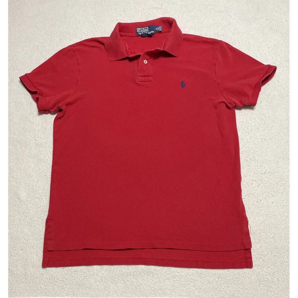 Polo Ralph Lauren Shirt Mens Medium Red Short Sleeve Pony Logo Vintage